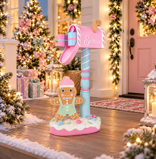 3' LED Gingerbread Man Mailbox